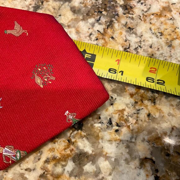DANIEL CREMIEUX SIGNATURE Handmade Silk Repp Tie 12 Days of Christmas USA * - Picture 4 of 6